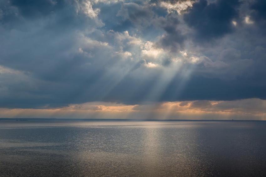 Sun rays and heavy sky